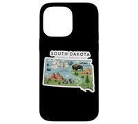 Custodia per iPhone 14 Pro Max South Dakota Mappa del Dakota del Sud con il Monte Rushmore
