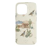Custodia per iPhone 14 Pro Max Southwestern Ranch Bunny Uccello Cactus Paese Acquerello