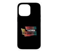 Custodia per iPhone 14 Pro Max Souvenir grafico originale con mappa dello stato di Tacoma Washington in stile retrò