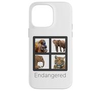 Custodia per iPhone 14 Pro Max Specie in pericolo di estinzione Orangutan Tiger Elefanti