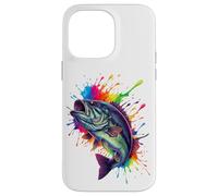 Custodia per iPhone 14 Pro Max Splash Art Largemouth Bass Fishing