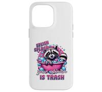 Custodia per iPhone 14 Pro Max Splish Splash La tua opinione è Trash Raccoon Bath