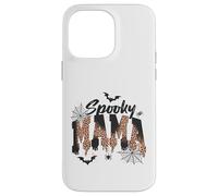 Custodia per iPhone 14 Pro Max Spooky Mama Leopard Print Ghost Halloween Design
