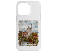 Custodia per iPhone 14 Pro Max Stampa ad acquerello del castello di Neuschwanstein Germania
