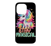 Custodia per iPhone 14 Pro Max Stay Magical Unicorn, simpatica grafica con fantasia arcobaleno