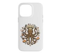 Custodia per iPhone 14 Pro Max Steampunk Octopus Chef Cook Mechanical Cuisine