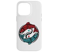 Custodia per iPhone 14 Pro Max Stile tribale dei nativi americani del salmone del Pacifico nord