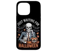 Custodia per iPhone 14 Pro Max Sto solo aspettando Halloween Funny Skeleton Pumpkin Humor