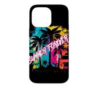 Custodia per iPhone 14 Pro Max Summer Forever, grafica vibrante con palma