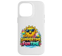 Custodia per iPhone 14 Pro Max Summertime Fun - Simpatico cartone animato con motivo spiaggia ghiaccioli
