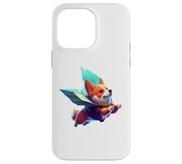 Custodia per iPhone 14 Pro Max Super Eroe Corgi con un Cape Super Dog