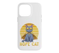 Custodia per iPhone 14 Pro Max Supporto per il cancro infantile con nastro blu giallo russo Hope Cat