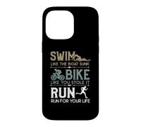 Custodia per iPhone 14 Pro Max Swim Bike Run Cooles - Bicicletta da triathlon