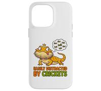 Custodia per iPhone 14 Pro Max T-shirt divertente con drago barbuto distratto da crickets