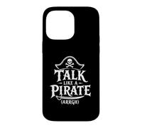 Custodia per iPhone 14 Pro Max Talk Like A Pirate Day, divertente grafica a forma di teschio e ossa incrociate