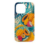 Custodia per iPhone 14 Pro Max Tavolo da frutta tropicale sotto ombre di palma