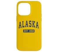 Custodia per iPhone 14 Pro Max Testo blu vintage classico Alaska Est. 1959