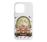 Custodia per iPhone 14 Pro Max Three Beavers Howling at the Moon Wildlife Lover