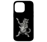 Custodia per iPhone 14 Pro Max Tiger suona la chitarra Rock & Roll Tigers Rocker Music