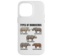 Custodia per iPhone 14 Pro Max Tipi di specie di rinoceronte Tabella educativa Amante della fauna selvatica