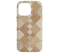 Custodia per iPhone 14 Pro Max Trapunta patchwork estetica floreale floreale beige Boho Flower
