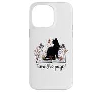 Custodia per iPhone 14 Pro Max Turn the Page Books & Cats Black Cat Women Floral Book Lover