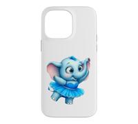 Custodia per iPhone 14 Pro Max Tutu blu ballerina elefante carino bambino