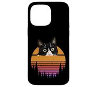 Custodia per iPhone 14 Pro Max Tuxedo Cat Retro 70s Sunset Vintage Cat Lover