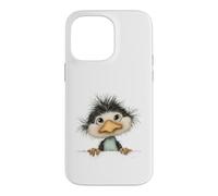 Custodia per iPhone 14 Pro Max Uccello birichino curioso che sbircia carino animale arte