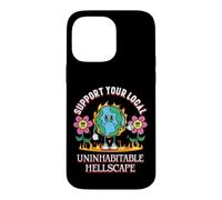 Custodia per iPhone 14 Pro Max Uninhabitable Hellscape Divertente cambiamento climatico Meme Terra