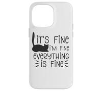 Custodia per iPhone 14 Pro Max Va bene, sto bene, va tutto bene, gatto, sarcasmo