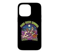 Custodia per iPhone 14 Pro Max Vacanze estive di Halloween a Dracula sulla spiaggia dei vampiri con Fang-Tastic