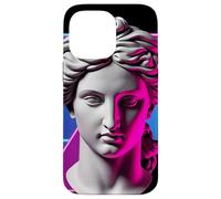 Custodia per iPhone 14 Pro Max Vaporwave - Statua a forma di testa geometrica, design retrò