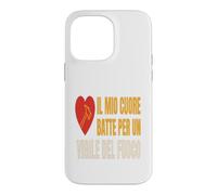 Custodia per iPhone 14 Pro Max Vigile del Fuoco Cuore Battito Passione Fuego