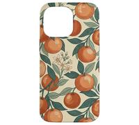 Custodia per iPhone 14 Pro Max Vintage Orange Fruit and Blossom Botanical Pattern