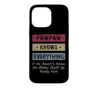 Custodia per iPhone 14 Pro Max Vintage Pawpaw Knows Everything Dad Father Father's Day