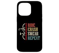 Custodia per iPhone 14 Pro Max Vintage Ride Crash Swear Repeat - Funny Retro Mountain Bike