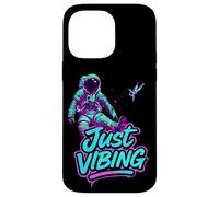 Custodia per iPhone 14 Pro Max Viola e Teal Astronaut Just Vibing Graphic per gli uomini