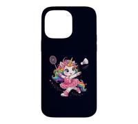 Custodia per iPhone 14 Pro Max Volano da badminton unicorno arcobaleno Kawaii ragazze