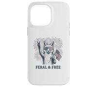 Custodia per iPhone 14 Pro Max Volpe selvaggia e libera divertente patriottica 4 luglio Fox