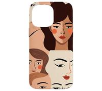 Custodia per iPhone 14 Pro Max Volti femminili astratti Design moderno in stile minimalista