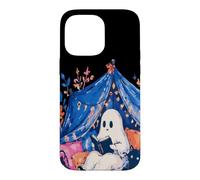 Custodia per iPhone 14 Pro Max Whimsical Ghost Reading Book in Tent Cozy Halloween Reader