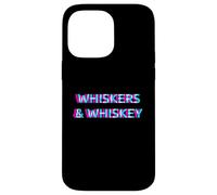 Custodia per iPhone 14 Pro Max Whiskers And Whiskey Funny Saying Cat Lover Liquor Booze