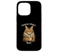 Custodia per iPhone 14 Pro Max Whiskers and Whisky Neat Cat Lovers Drink Design