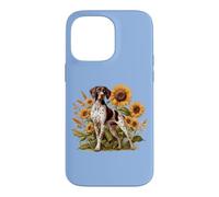 Custodia per iPhone 14 Pro Max Womens Girls Flowers Hunting Dog German Shorthaired Pointer
