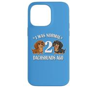 Custodia per iPhone 14 Pro Max Womens Girls I Was Normal 2 Dachshunds Ago Black Tan Lover