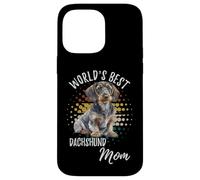 Custodia per iPhone 14 Pro Max World's Best Dachshund Mom Wire Haired Dog Doxie Mom