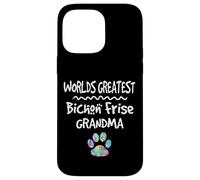 Custodia per iPhone 14 Pro Max Worlds Greatest Bichon Frise, simpatica stampa a forma di zampa di cane Love