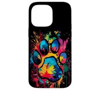 Custodia per iPhone 14 Pro Max Zampa di cane per gli amanti degli animali carino colorato zampa stampa