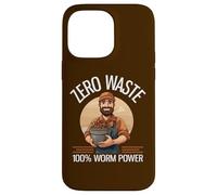 Custodia per iPhone 14 Pro Max Zero Waste 100% Worm Power Divertente allevamento di lombrichi